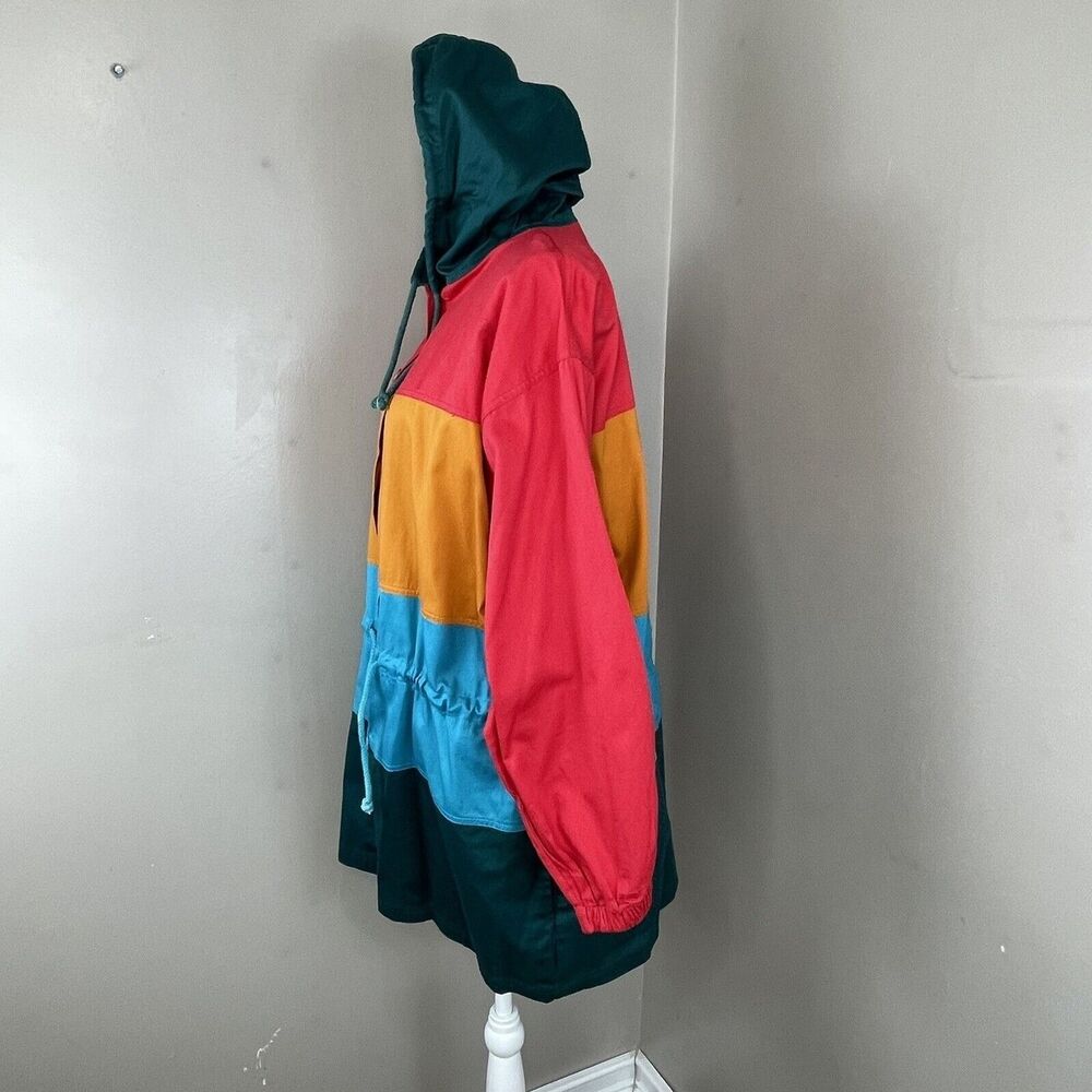 Wear It Now Hooded Colorblock Jacket One Size 100% Cotton Pockets - Picture 6 of 16